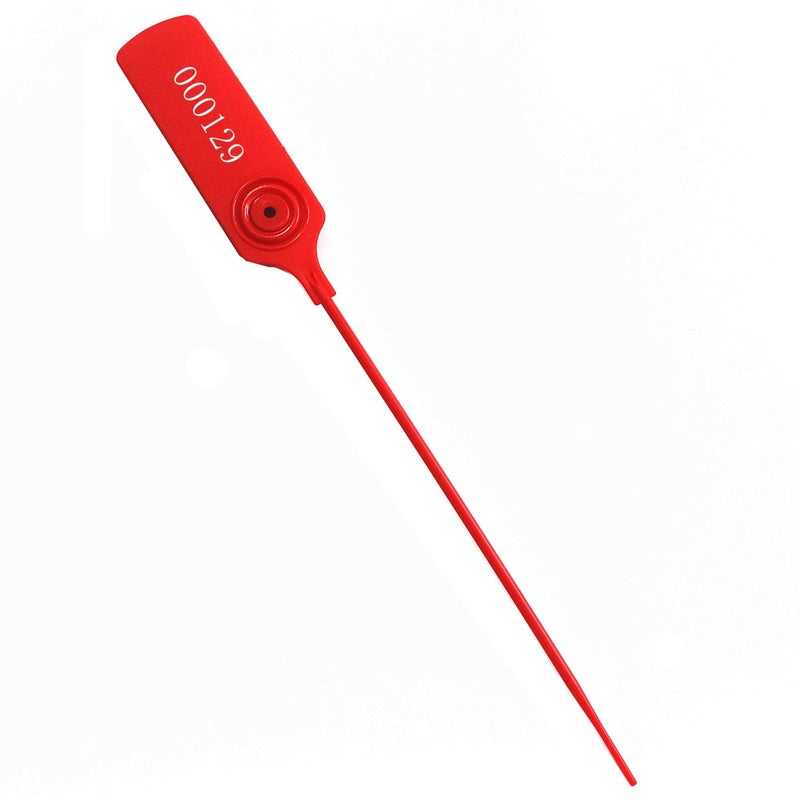 XF-Vel Pull-tite Security Seal Tamper Resistant Tags Plastic Padlock Sign Ties Numbered (Red, 100pcs) - Image 3